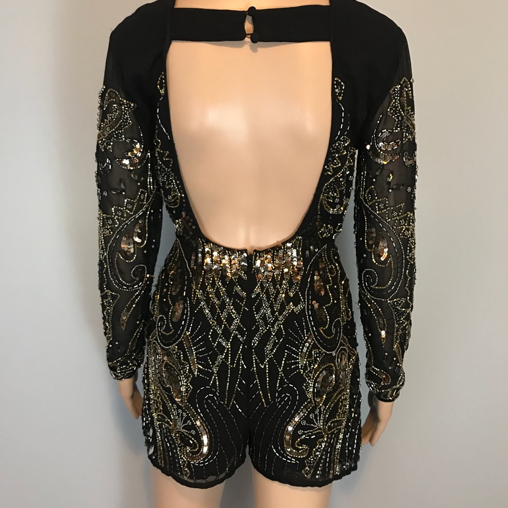 ASOS Embellished Beaded Playsuit Romper - Picture 4 of 8